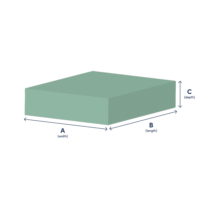 Rectangle lettered measurement diagram